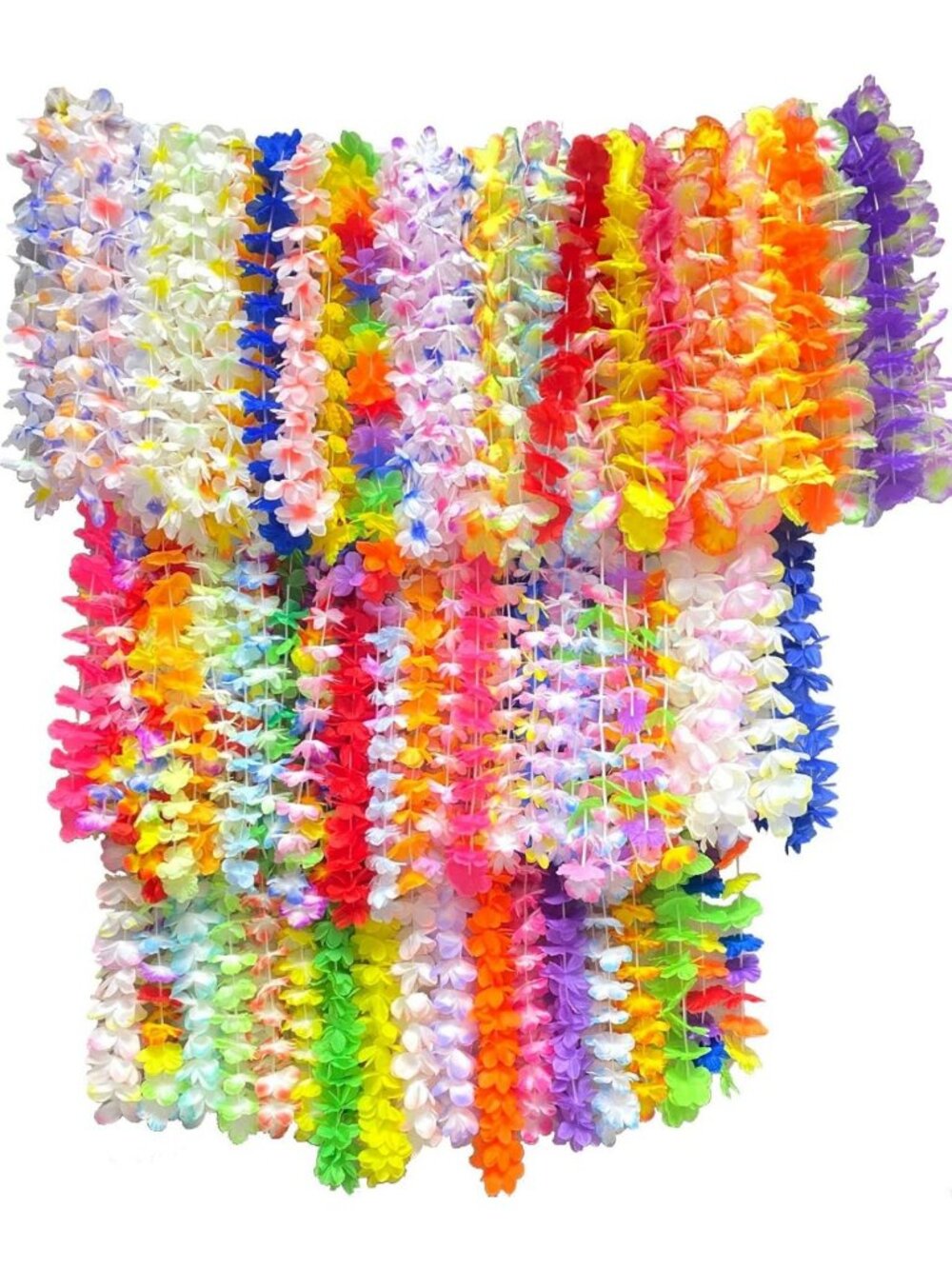 200pcs Hawaiian Leis for Luau Party Decor, Beach Birthday Decorations & Supplies